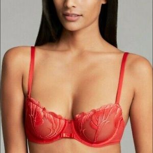 Simone Perele Red Bra Boyshort Set Insolence